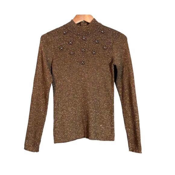 NWOT! Metallic beaded sweater - Picture 1 of 9